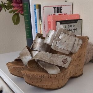 Born Women's Silver Platform Sandals